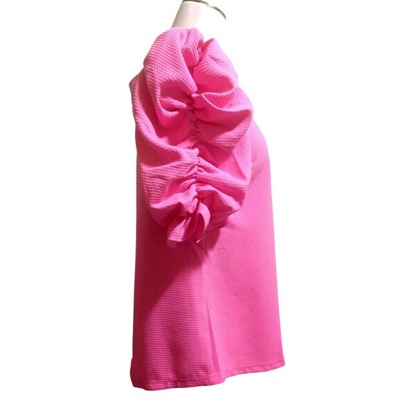 NWT Voy Women's Pink Puffy Sleeve Textured Top Size SMALL - Picture 3 of 8